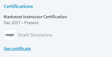 How to add your StratX Simulations certification on Linked In